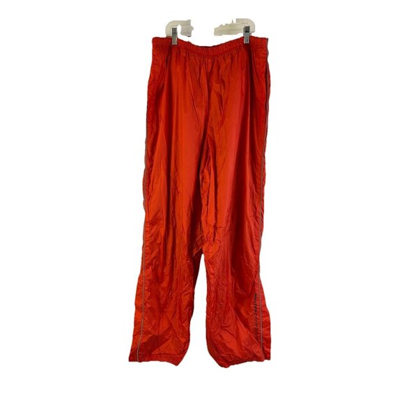 Vintage 90s Nautica Nylon Spell Out Baggy Gym Sweat Pants Orange - Picture 1 of 7